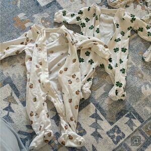 Petit Lem NB & 0-3M footie bundle (Shamrock = nb, apple orchard = 0-3M)Nordstrom